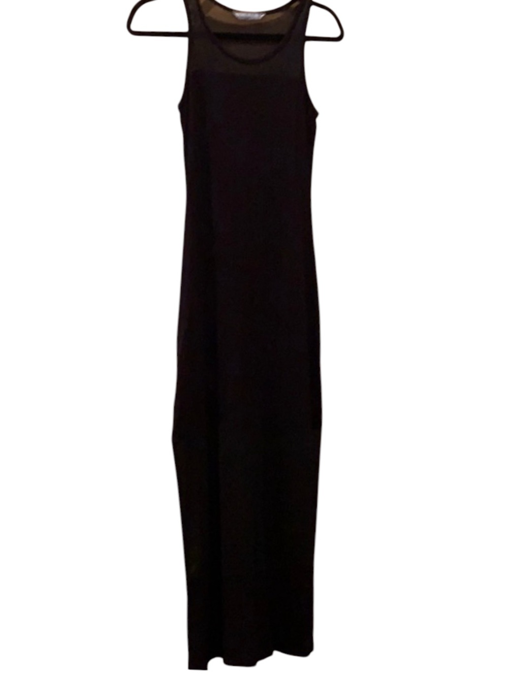 Rebel Sugar Black Maxi Dress with Sheer Mesh Panels Size S